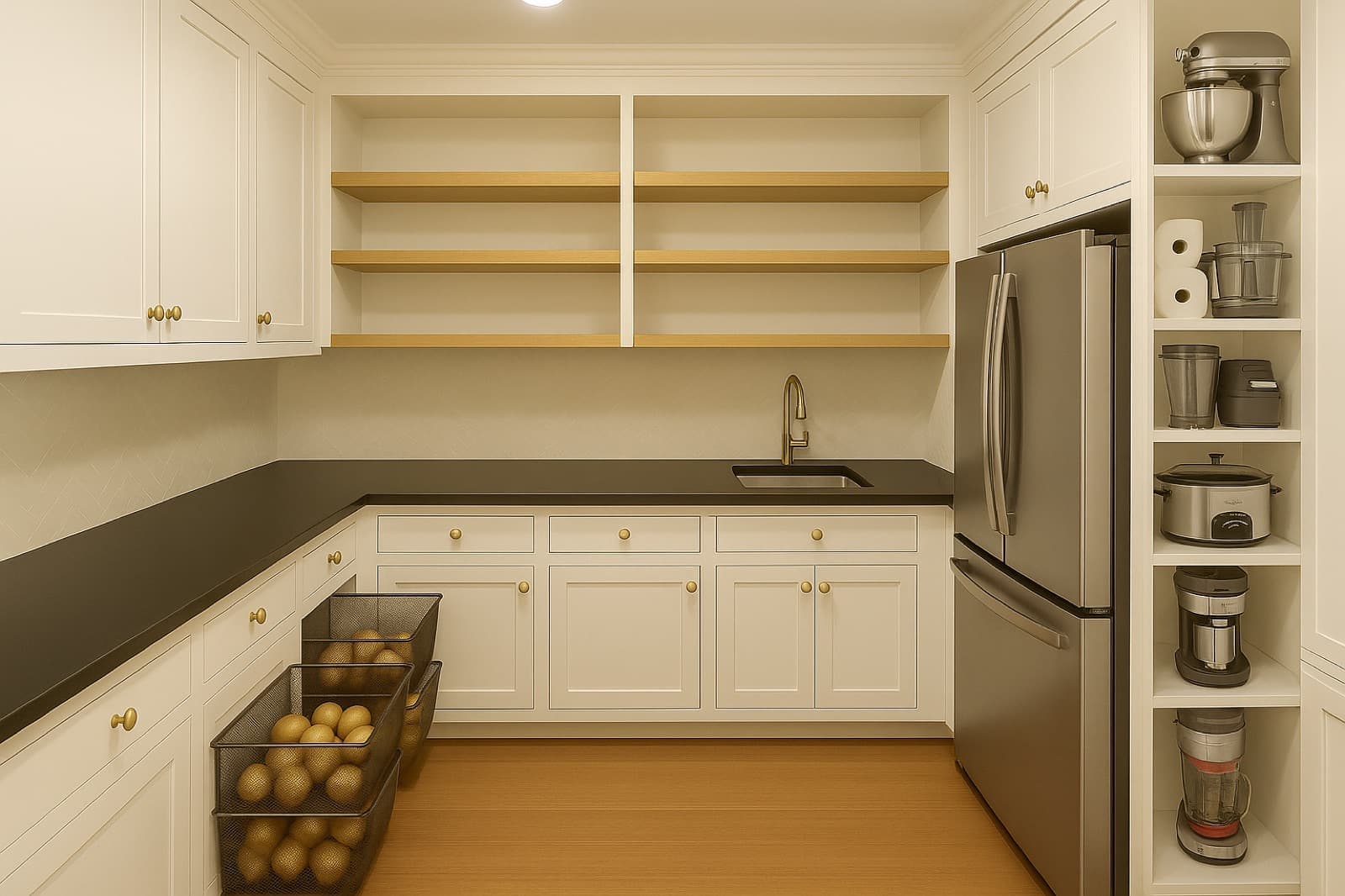organized modern utility kitchen for MVK Construction