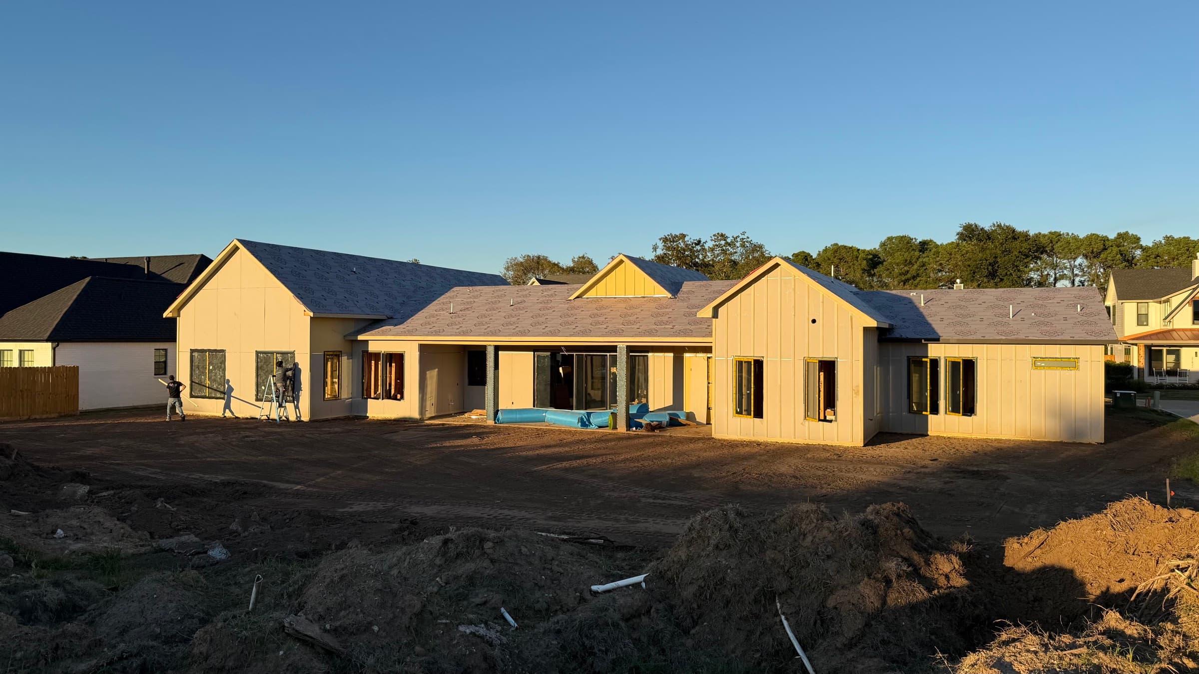 Westlake modern home construction progress