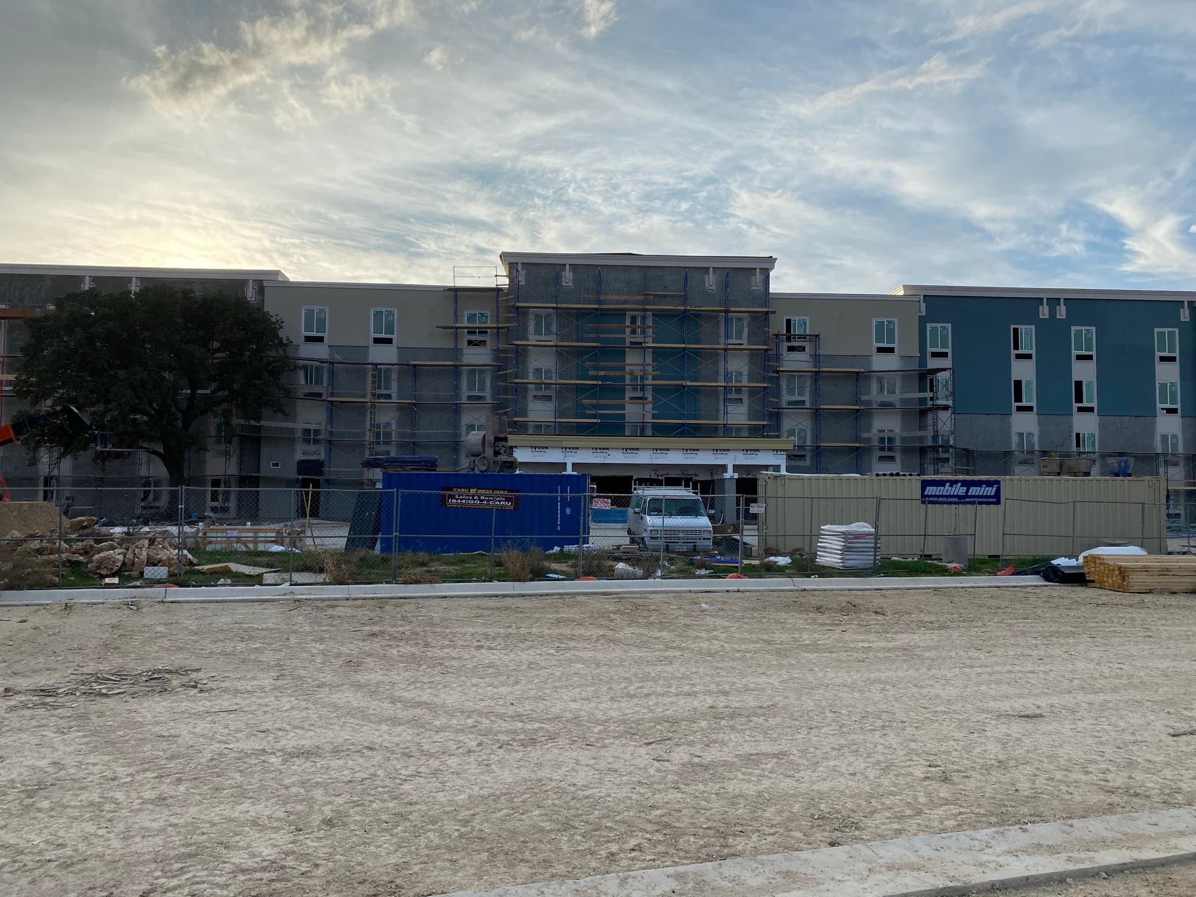 Commercial construction project under way